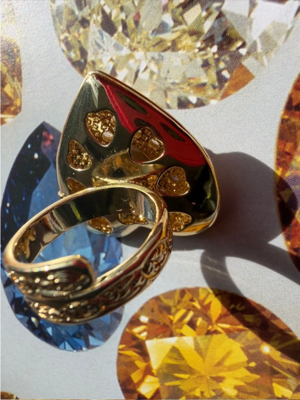 Feed me gems pink opal “Polly Locket” Ring - Picture 3 of 8